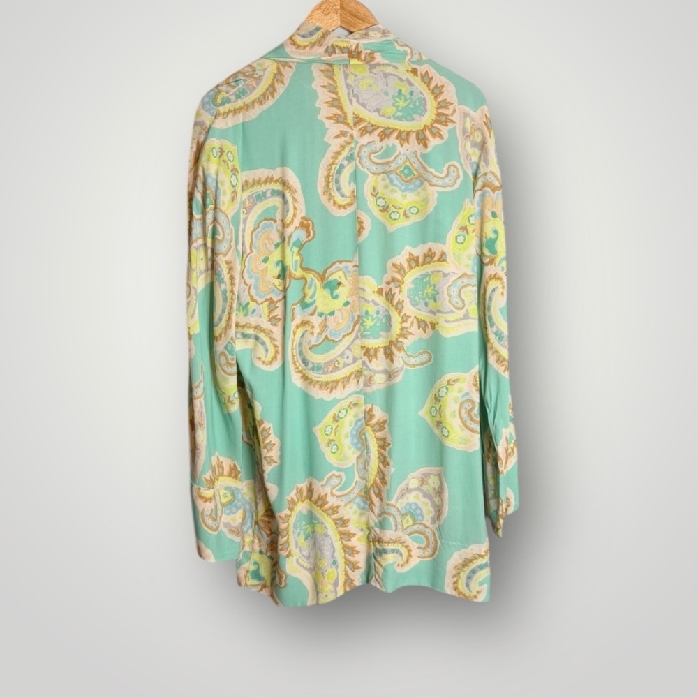 Zara Paisley Printed Cover Up Kimono Size Medium Long Dolman Sleeves Boho Flowy - Picture 6 of 11